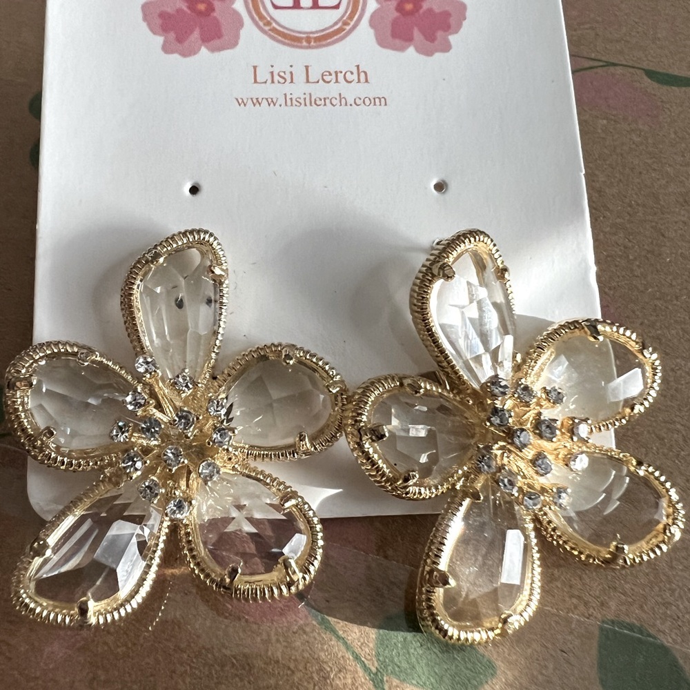 Lisi Lerch Sonja Gold earrings with French Clip Backing
